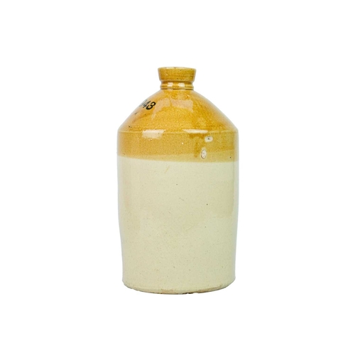 681 - Three Redruth stoneware flagons. Two for Redruth Brewery Co Ltd, height 40cm and smaller, numbered 1... 