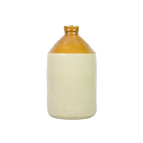 681 - Three Redruth stoneware flagons. Two for Redruth Brewery Co Ltd, height 40cm and smaller, numbered 1... 