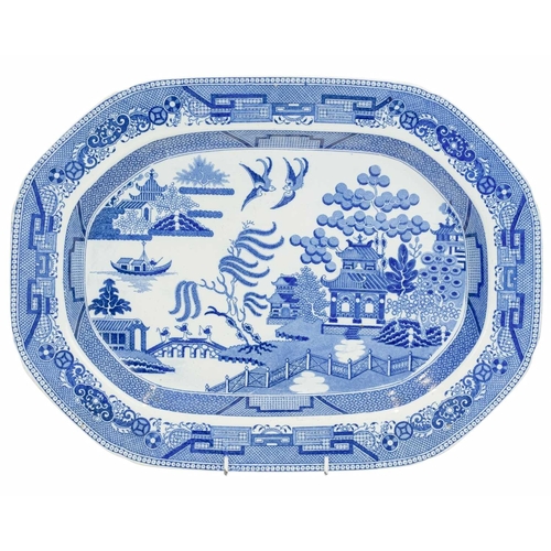 692 - A pair of Wedgwood & Co, Ferrybridge blue and white soup plates. Early 19th century, printed with th... 
