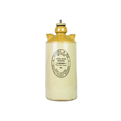 699 - Stoneware Flagons - Mineral Water. A 'Purnell & Co's' of Guildford stoneware bottle with double lobe... 