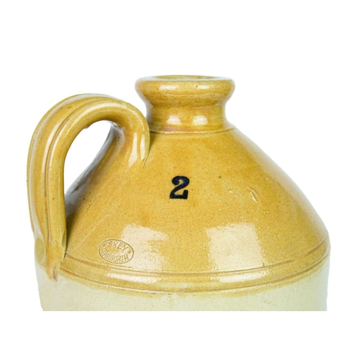 699 - Stoneware Flagons - Mineral Water. A 'Purnell & Co's' of Guildford stoneware bottle with double lobe... 