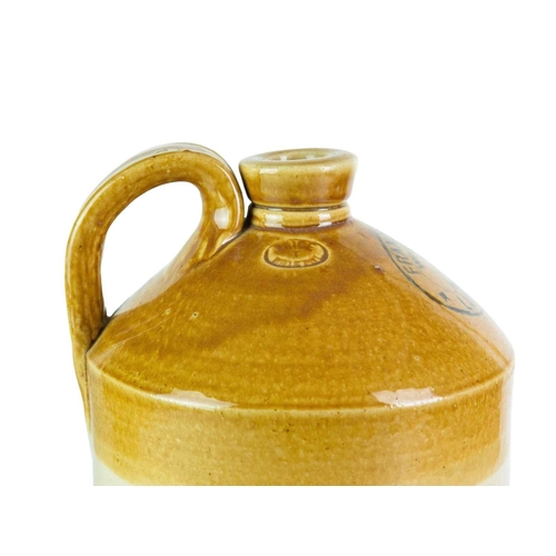 748 - Local interest. Three Launceston stoneware flagons. A 'Francis & Son Wine & Spirit Merchants' flagon... 