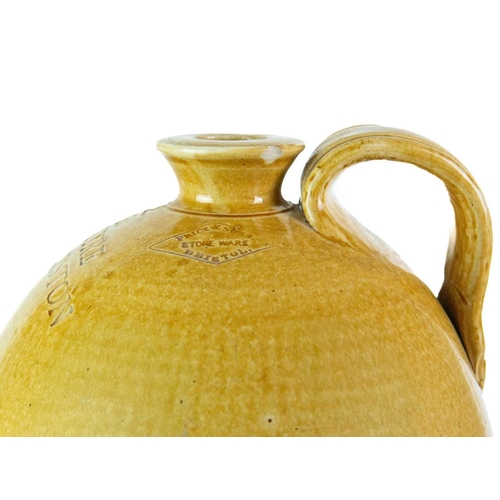 748 - Local interest. Three Launceston stoneware flagons. A 'Francis & Son Wine & Spirit Merchants' flagon... 