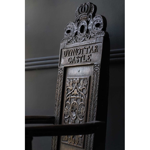 756 - An oak joined armchair, once thought to be associated with Mary, Queen of Scots Probably Scottish, 1... 