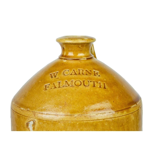 758 - Five W & EC Carne stoneware flagons. Of Falmouth and Truro, various sizes ranging from 40cm-25cm, ma... 