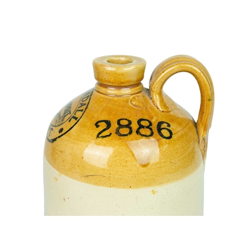 801 - Two stoneware flagons. Buckland Pitminster Mills Taunton, impressed Price Bristol mark, height 30cm,... 