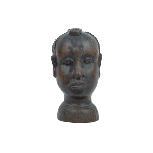 807 - A bronzed plaster maquette. Mid century, an abstract mother and child group, length 20cm, together w... 