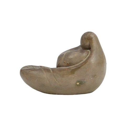 807 - A bronzed plaster maquette. Mid century, an abstract mother and child group, length 20cm, together w... 