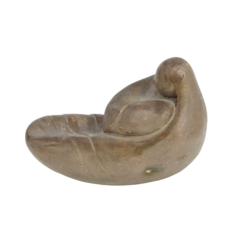 807 - A bronzed plaster maquette. Mid century, an abstract mother and child group, length 20cm, together w... 