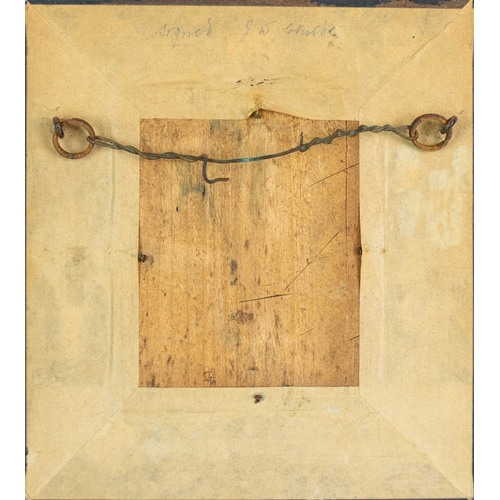 815 - Attributed to James Warren Childe (1780-1862). Portrait of a young gentleman, 8x6.2cm, in a carved a... 