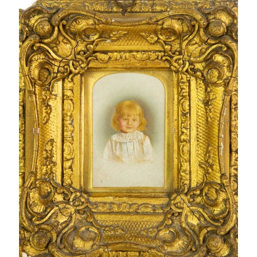 818 - A Victorian painted miniature portrait of Hamelin Fitzherbert Coddington. Inscribed on the reverse, ... 