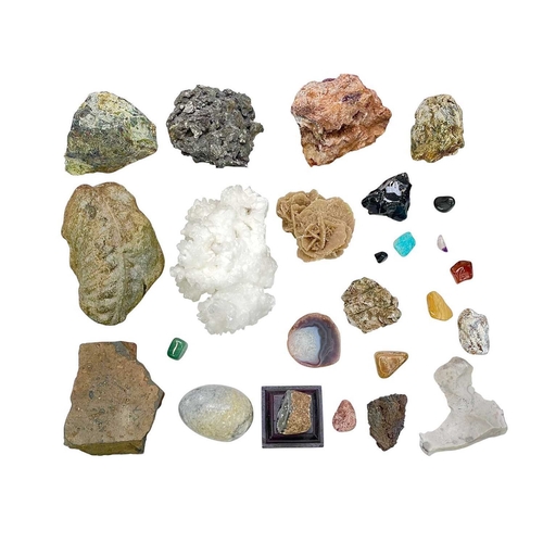 82 - A collection of approximately 50 mixed rock/mineral specimens. To include a large amethyst specimen,... 