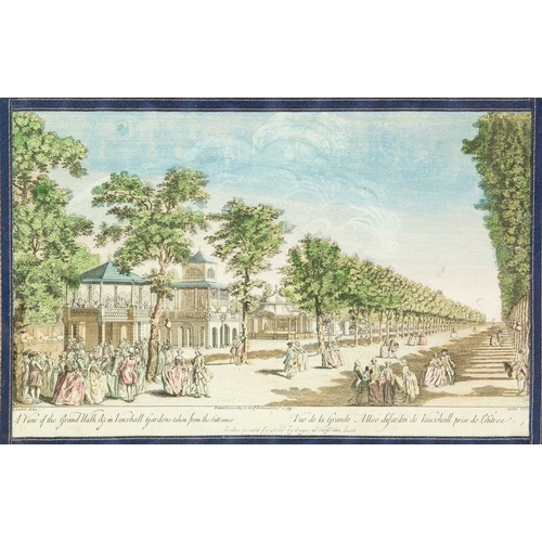 826 - An early coloured print. 'A view of the Grand Walk in Vauxhall Gardens...', published by Thos Sayer,... 