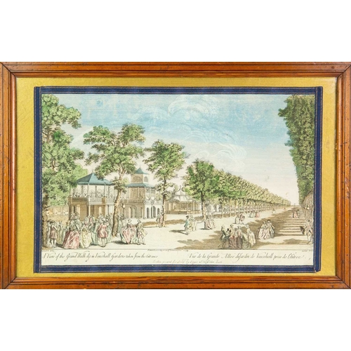 826 - An early coloured print. 'A view of the Grand Walk in Vauxhall Gardens...', published by Thos Sayer,... 