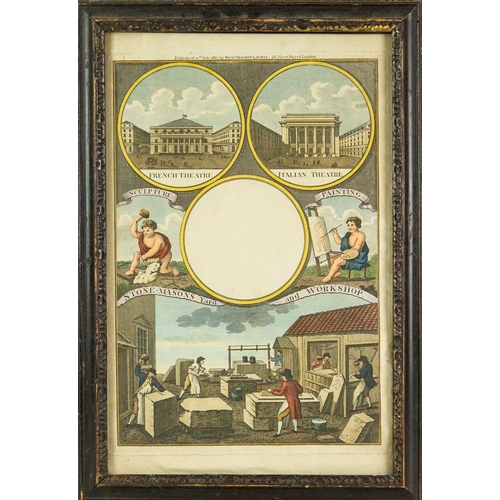 832 - A 19th century writing blank. 'French Theatre, Italian Theatre, Sculpture, Painting, Stone-Masons Ya... 