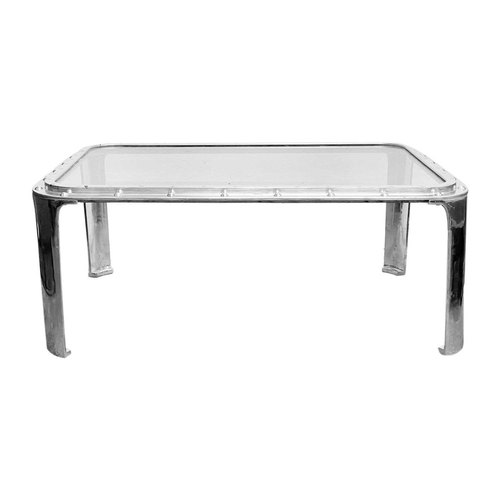 837 - SS Canberra ships window coffee table. Recycled from the P&O ship when she was finally broken up in ... 