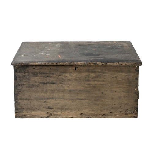 838 - A Victorian pine sea chest. With canted sides, fitted with rope handles and becketts, height 46cm, w... 