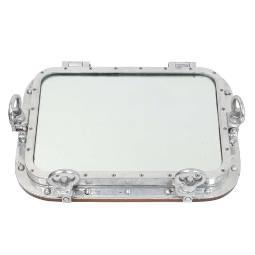 847 - SS Canberra, P&O, an aluminium ship's window. Now fitted as a mirror, the ship was broken up in Paki... 