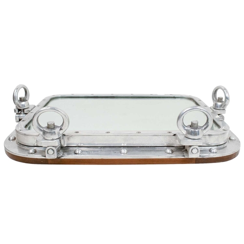 847 - SS Canberra, P&O, an aluminium ship's window. Now fitted as a mirror, the ship was broken up in Paki... 