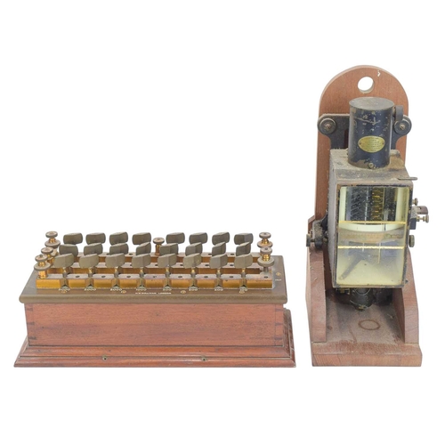860 - A Kelvin & James White multicellular volt meter. Lord Kelvin's patent, No 1977, height 35cm, mounted... 