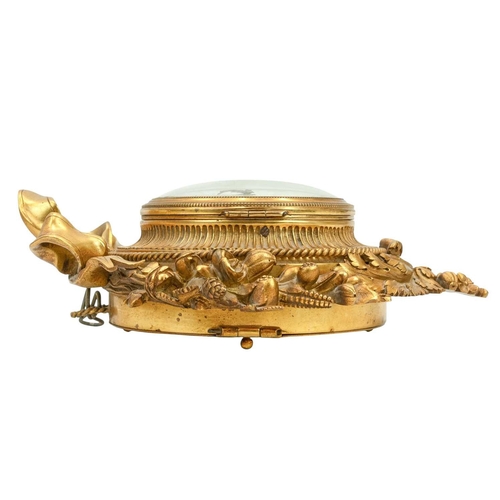 888 - A French ormolu cartel clock. 19th century, in the Louis XVI style, the drum movement stamped S Mart... 