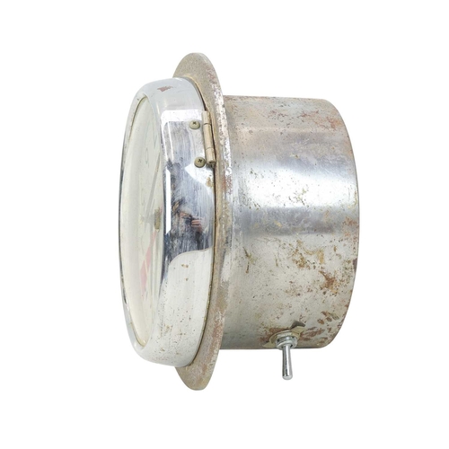 890 - A Citizen ship's radio room clock. Aluminium casing, with side opening to access the movement, which... 