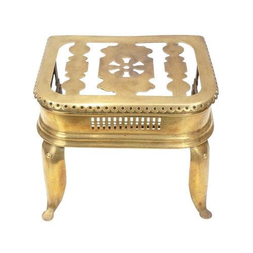 98 - A collection of 19th century and later copper and brassware. Comprising a pierced brass footman or t... 