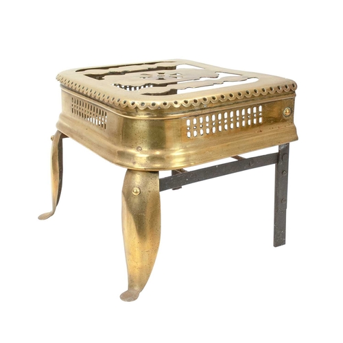 98 - A collection of 19th century and later copper and brassware. Comprising a pierced brass footman or t... 