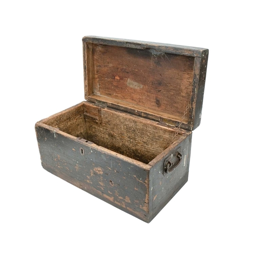 982 - Stephen CAMPS (1957) A small pine chest. Featuring two whales, a ship and a lighthouse to the lid, s... 