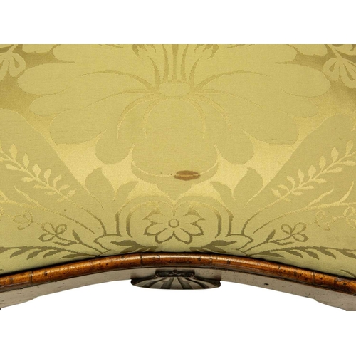 983 - A pair of Queen Anne style walnut chairs. 19th century, the well figured burr veneered backs with pa... 