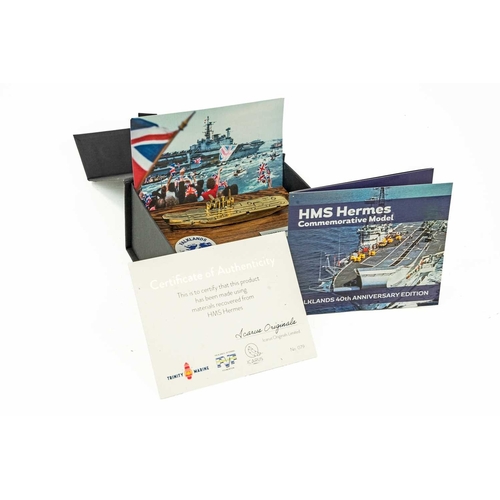 113 - Icarus Originals HMS Hermes (R12) model. Made with original flight deck fittings recovered from HMS ... 