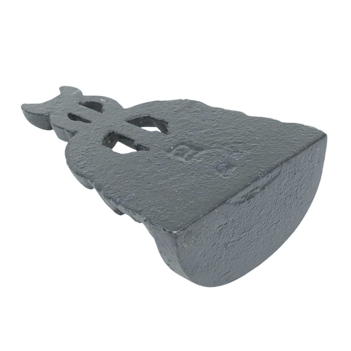 14 - A Victorian black painted cast iron door stop in the form of a stylised dolphin. Height 36.5cm, toge... 