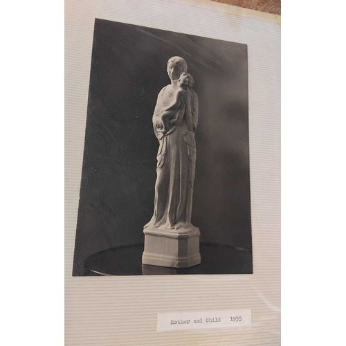 184 - David BURNS BROWN (Scottish, 1875 -1963). 'Mother and Child 1935'. Plaster maquette. Height 37.5cm, ... 