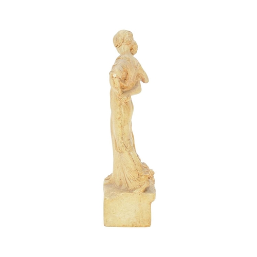 186 - David BURNS BROWN (Scottish, 1875 -1963). A figure group modelled as two young women, raised on rect... 