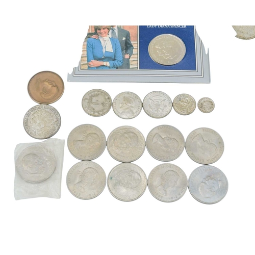 189 - Great Britain and World Coins including silver coins. Lot includes:Three silver proof cased Great Br... 