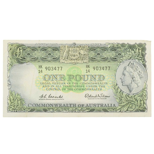199 - Australian £1 Bank Note 1961-65 Issue. QEII Commonwealth of Australia £1 bank note signed by H C Coo... 