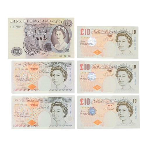 207 - English £10 Bank Notes x6. Lot comprises:Series C signed by PageHistorical issue E - Kentfield x2New... 