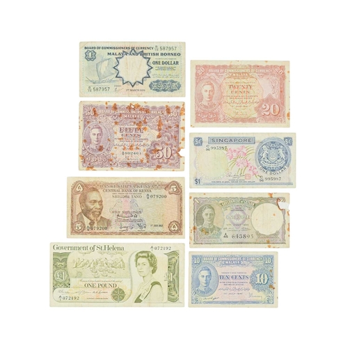 212 - Commonwealth Bank Notes x8. Lot comprises of misc. bank notes in mixed condition includes 1940s Mala... 