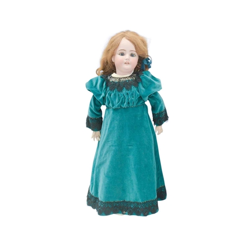216 - A Simon & Halbig doll, early 20th century. With bisque head, auburn wig, painted eyebrows and eyelas... 