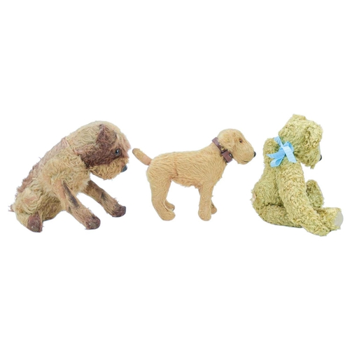 217 - A Chad Valley Airedale Terrier soft toy. Circa 1930s. Height 20.5cm. Together with a Steiff Beagle a... 