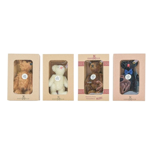 222 - Eight Steiff Club teddy bears. A collection of bears in their original boxes with paperwork, ranging... 