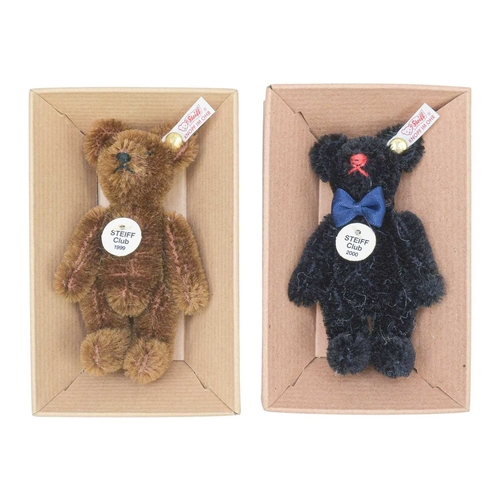 222 - Eight Steiff Club teddy bears. A collection of bears in their original boxes with paperwork, ranging... 