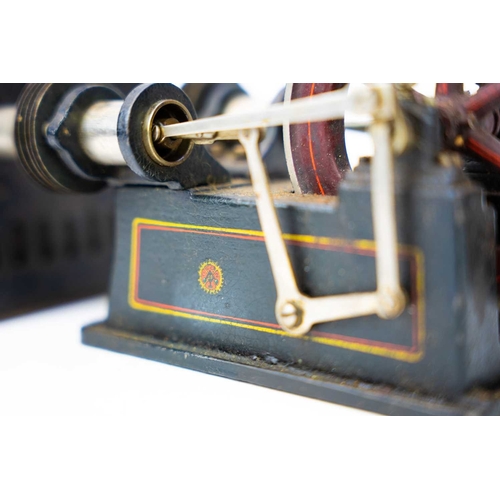249 - A Georges Carette et Cie twin cylinder horizontal live steam engine model. Circa 1910, with a cast i... 