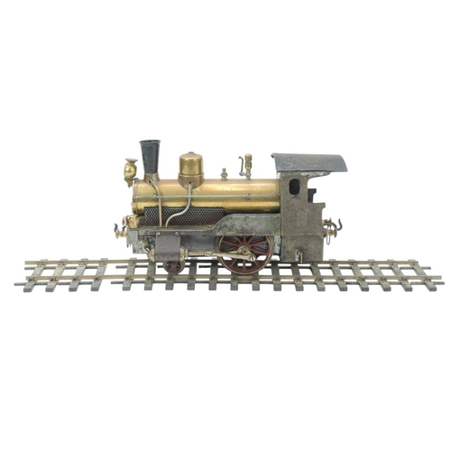 268 - A Bing Gauge 1 live steam 2-2-0 locomotive. Circa 1910, with a brass boiler and traces of red lined ... 