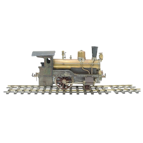 268 - A Bing Gauge 1 live steam 2-2-0 locomotive. Circa 1910, with a brass boiler and traces of red lined ... 