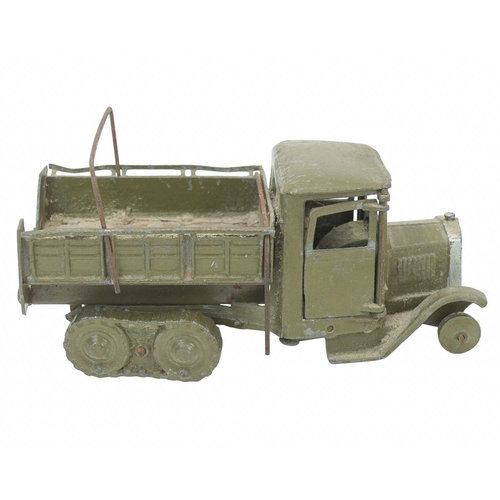 275 - A Britains half track lorry. Together with Britains and other lead soldiers, including French Zouave... 