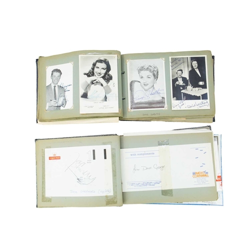 280 - Autograph Albums, Postcards and Cigarette Cards. Two albums containing a mix of autographs including... 