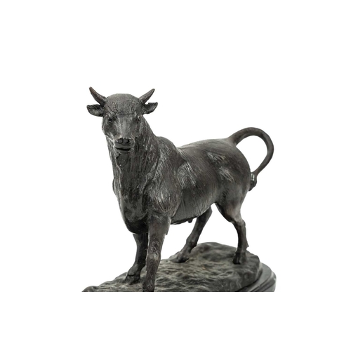 29 - After Antoine-Louis BARYE (French, 1795-1875). A bronze sculpture of a bull Raised on marble plinth ... 