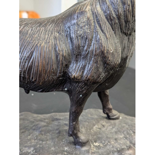 29 - After Antoine-Louis BARYE (French, 1795-1875). A bronze sculpture of a bull Raised on marble plinth ... 