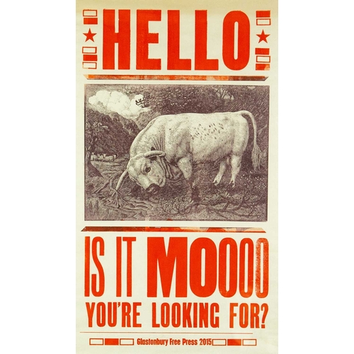 303 - Glastonbury Festival Free Press Lionel Richie 'Is It Moooo You're Looking For' (2015) Offset lithogr... 